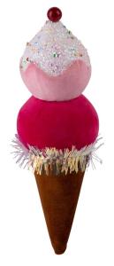 Vianočná dekorácia Candy Line, zmrzlina, červená, 16 cm, závesná