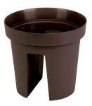 Kvetináč na zábradlie GDA Modern Railing 113 – 25,5x28 cm, hnedý