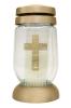 Kahanec na hrob 3D S 04 Kríž, 21 cm, sklenený, s náplňou na 36 hodín