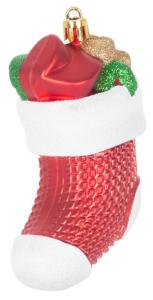 Ozdoba na vianočný stromček sada, 3 ks, 11 cm, ponožky, červené