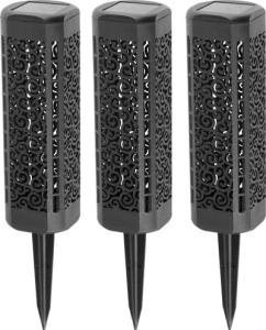 Solárna lampa Kang 31 cm – 3 ks, teplá biela LED