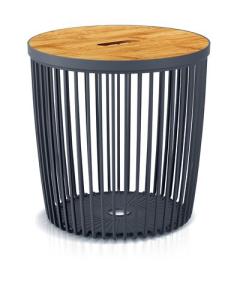 Stolík s vekom Clubo 2v1, univerzálny kôš, antracit, 25L