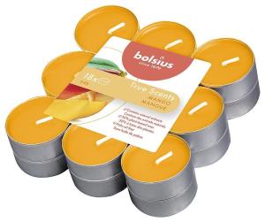 Čajové sviečky Bolsius Tealight True Scents, mango, balenie 18 ks
