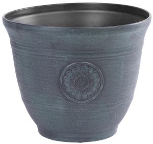 Zelený kvetináč Strend Pro, efekt kovu, 30 cm