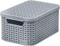Košík s vekom Curver STYLE S, sivý, 19,8×29,1×14,2 cm
