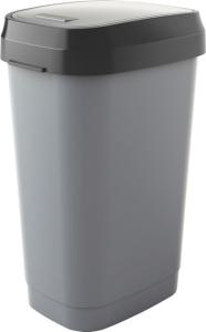 Kôš na odpadky KIS Dual Swing L, 50L, sivý, 42x30,5x60 cm