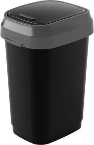 Kôš na odpadky KIS Dual Swing S, 10L, čierny, 25x19x32 cm