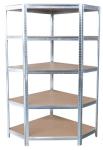 Regál Racks RAT80 – rohový, kovový, 5 políc, 180x90x40 cm, 150 kg/polica