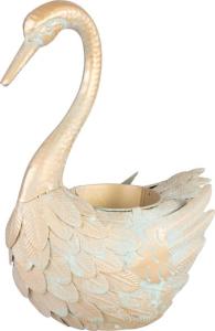 Záhradná dekorácia MagicHome Mecco, Hus, zlatá, 43 cm