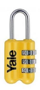 Zámok Yale YP2/23/128/1 – cestovný visiaci zámok, žltý