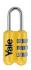 Zámok Yale YP2/23/128/1 – cestovný visiaci zámok, žltý