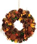 Veniec na dvere MagicHome, jesenný, oranžový, so šiškami, 30 cm