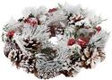 Adventný veniec MagicHome, so zasneženou čečinou, 31x8,5 cm