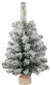 Vianočný stromček Snowy, jedľa v jute, zasnežený, 60 cm