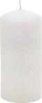 Biela sviečka MagicHome, 5,5×12 cm, s glitrami, 23 h horenia