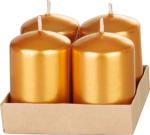 Adventné sviečky MagicHome, 4×6 cm, zlaté, metalický efekt, sada 4 ks