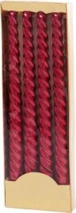 Červené špirálové sviečky MagicHome, 25 cm, balenie 4 ks
