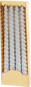 Strieborné špirálové sviečky MagicHome, 25 cm, balenie 4 ks