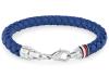 Tommy Hilfiger Elegantný pánsky náramok z modrej kože Tyson 2790548