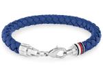 Tommy Hilfiger Elegantný pánsky náramok z modrej kože Tyson 2790548