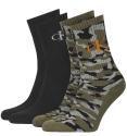 CALVIN KLEIN - 2PACK monogram army green ponožky