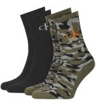 CALVIN KLEIN - 2PACK monogram army green ponožky