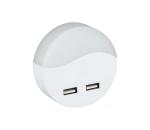 LED Nočné svetlo so senzorom súmraku do zásuvky 2xUSB LED/0,45W/230V 3000K