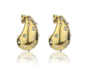 Marc Malone Pozlátené náušnice Tear Drop Adley Gold Earrings MCE24045G