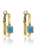 Emily Westwood Pozlátené oválne náušnice s tyrkysom Kennedi Blue EWE24032G