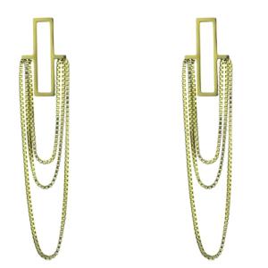 Marc Malone Krásne pozlátené visiace náušnice Ryan Gold Earrings MCE24028G