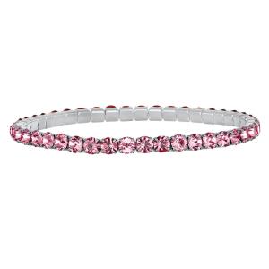 CRYSTalp Elastický tenisový náramok s ružovými kryštálmi Aura 22270.LRO.E