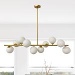 Závesné svietidlo Jadore, mosadzný kov/sklo 102 cm 10 svetiel.