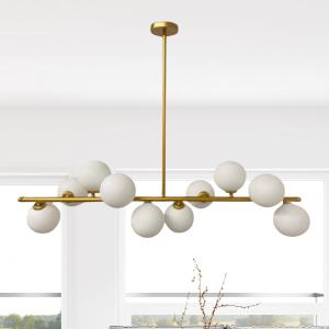 Závesné svietidlo Jadore, mosadzný kov/sklo 102 cm 10 svetiel.