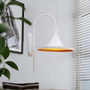 Nástenné svietidlo Enjolino, biele, výška 48 cm, kov, E27