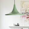 Závesné svetlo Genisy, mätovo zelená, Ø 31 cm, kov, E27