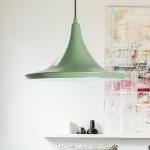 Závesné svetlo Genisy, mätovo zelená, Ø 31 cm, kov, E27