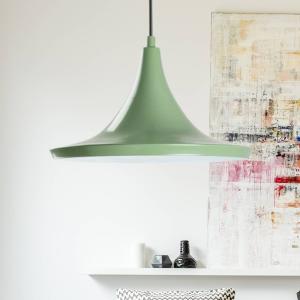 Závesné svetlo Genisy, mätovo zelená, Ø 31 cm, kov, E27