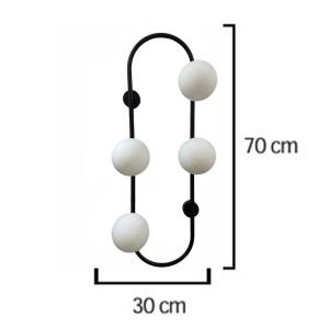 Nástenné svietidlo Indra, čierne, výška 70 cm kov, 4 svetlá.
