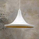 Závesné svetlo Genisy, biele, Ø 31 cm, kov, E27