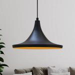 Závesné svetlo Genisy, čierne, Ø 31 cm, kov, E27