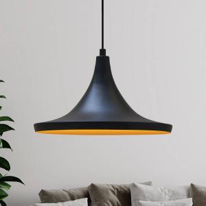 Závesné svetlo Genisy, čierne, Ø 31 cm, kov, E27