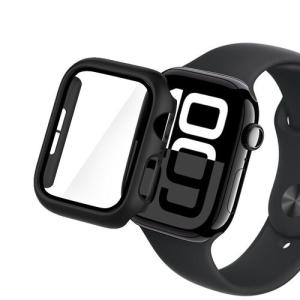 mobilNET plastový kryt s tvrdeným sklom pre Apple Watch 10, 42mm, čierny