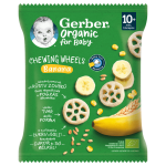 GERBER Organic chrumkavé kolieska banánové 28 g