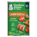 GERBER Organic chrumky pšenično-ovsené s rajčinami a mrkvou 35 g