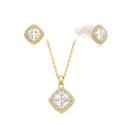 MOISS Pozlátená sada blyštivých šperkov S0000690 (náhrdelník, náušnice)