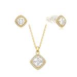 MOISS Pozlátená sada blyštivých šperkov S0000690 (náhrdelník, náušnice)