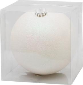 Závesná vianočná guľa MagicHome, biela, 15 cm