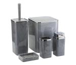 HowHomely Kúpeľňový set GRIS 5 ks šedá/chróm