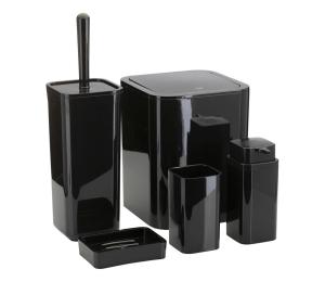 HowHomely Kúpeľňový set SIERRA 5 ks čierna