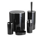 HowHomely Kúpeľňový set CARMEN 5 ks čierna/chróm